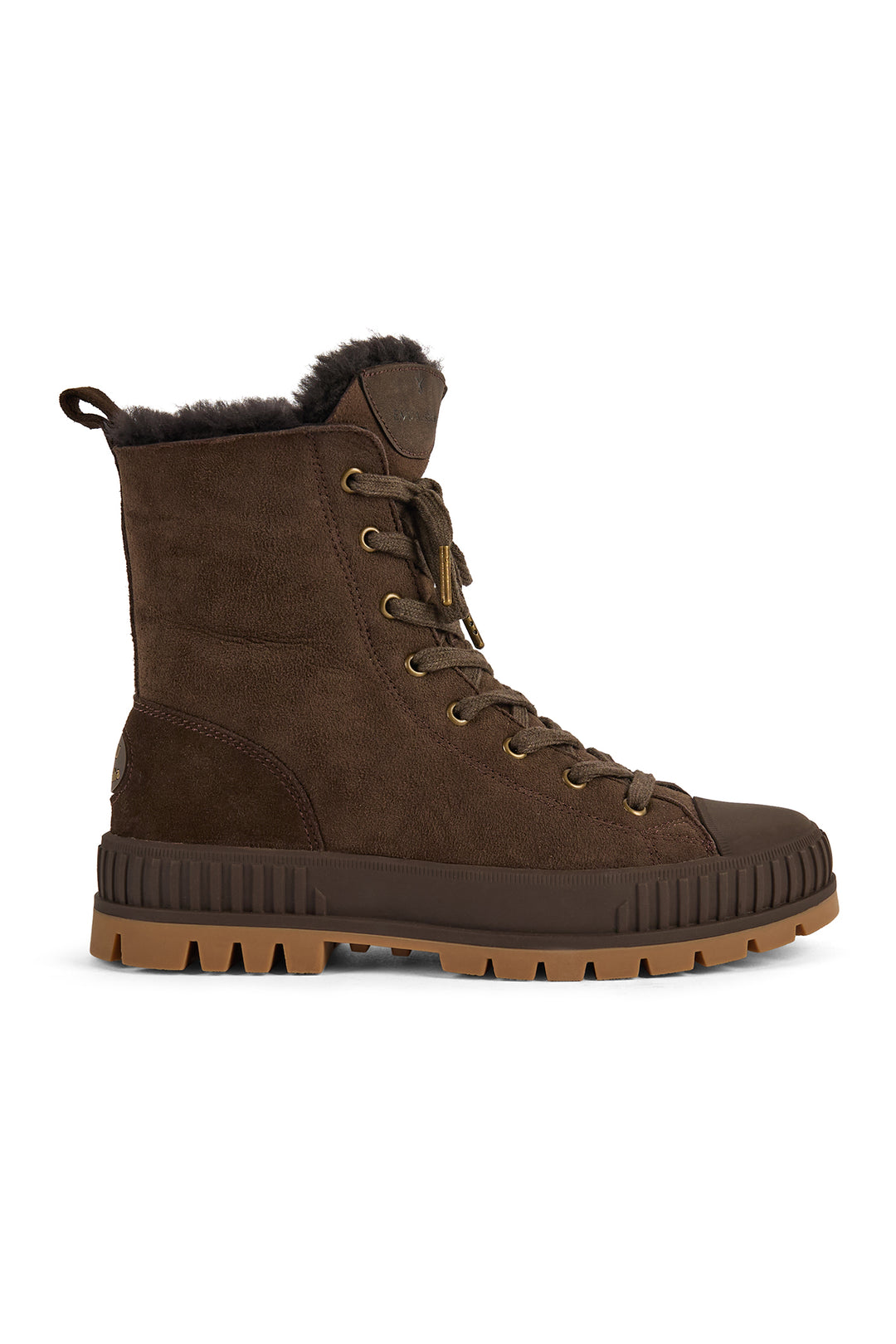 Emu Australia Nomad Wanderer Chocolate Brown Sheepskin Boots W13388, side view