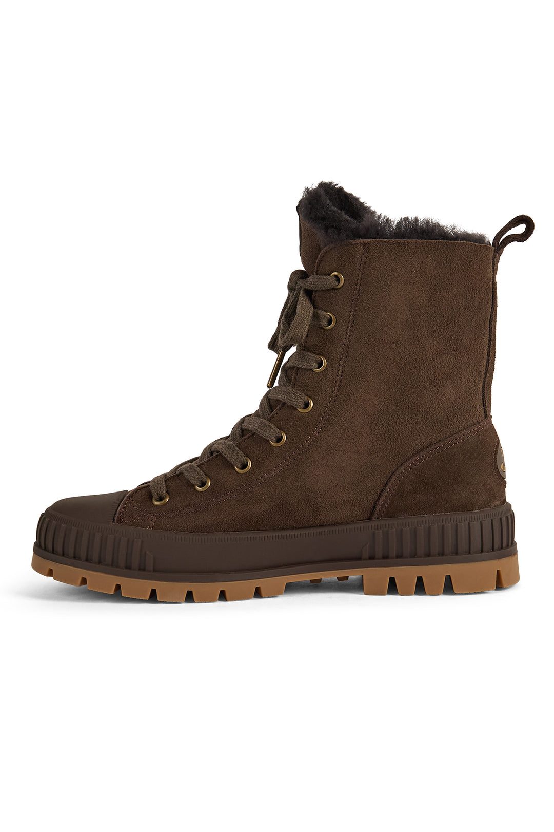 Emu Australia Nomad Wanderer Chocolate Brown Sheepskin Boots W13388, angled view