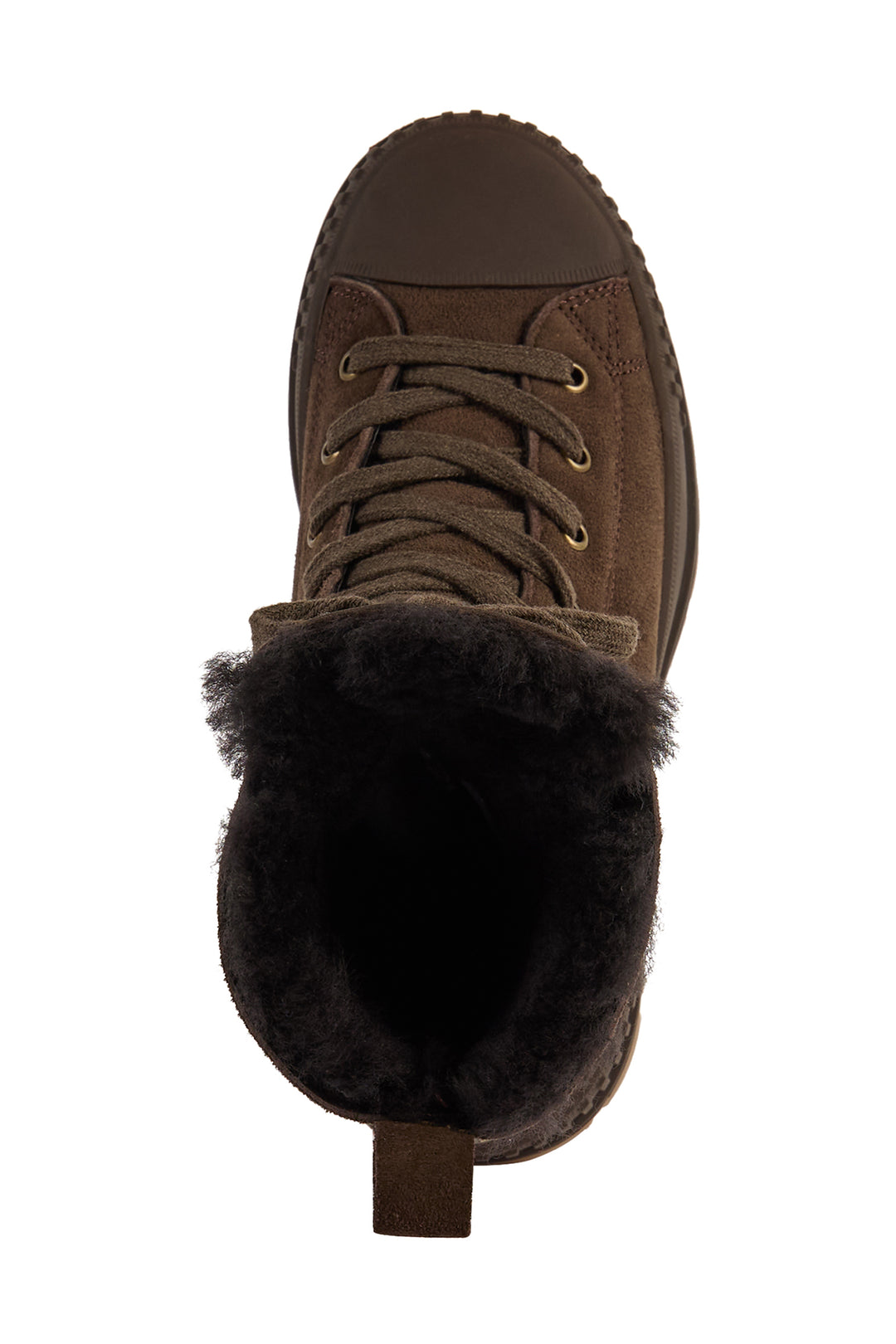 Emu Australia Nomad Wanderer Chocolate Brown Sheepskin Boots W13388, interior view