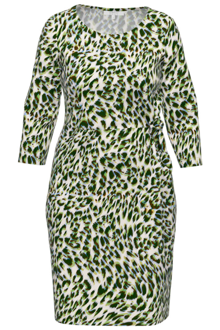 Erfo 111800500 Green Animal Print Dress - Shirley Allum Boutique