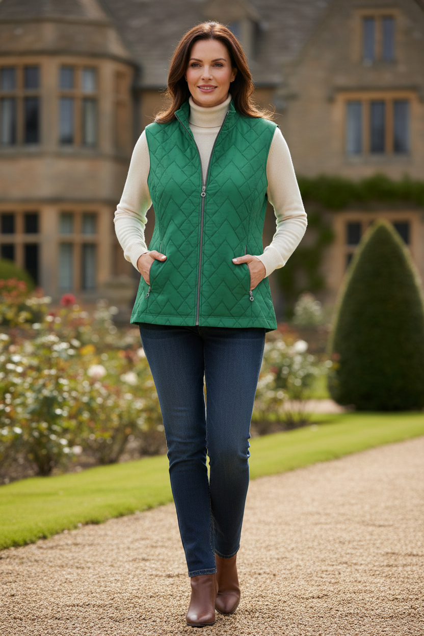 Erfo 711400400 4157 Winter Green Quilted Gilet