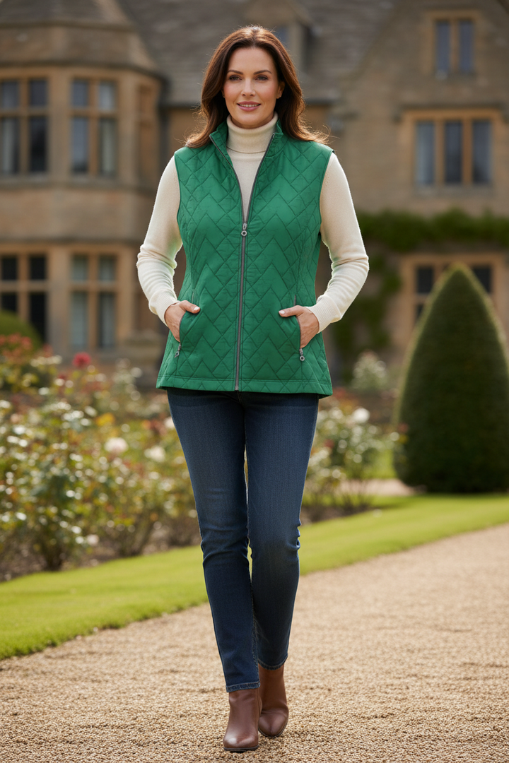 Erfo 711400400 4157 Winter Green Quilted Gilet
