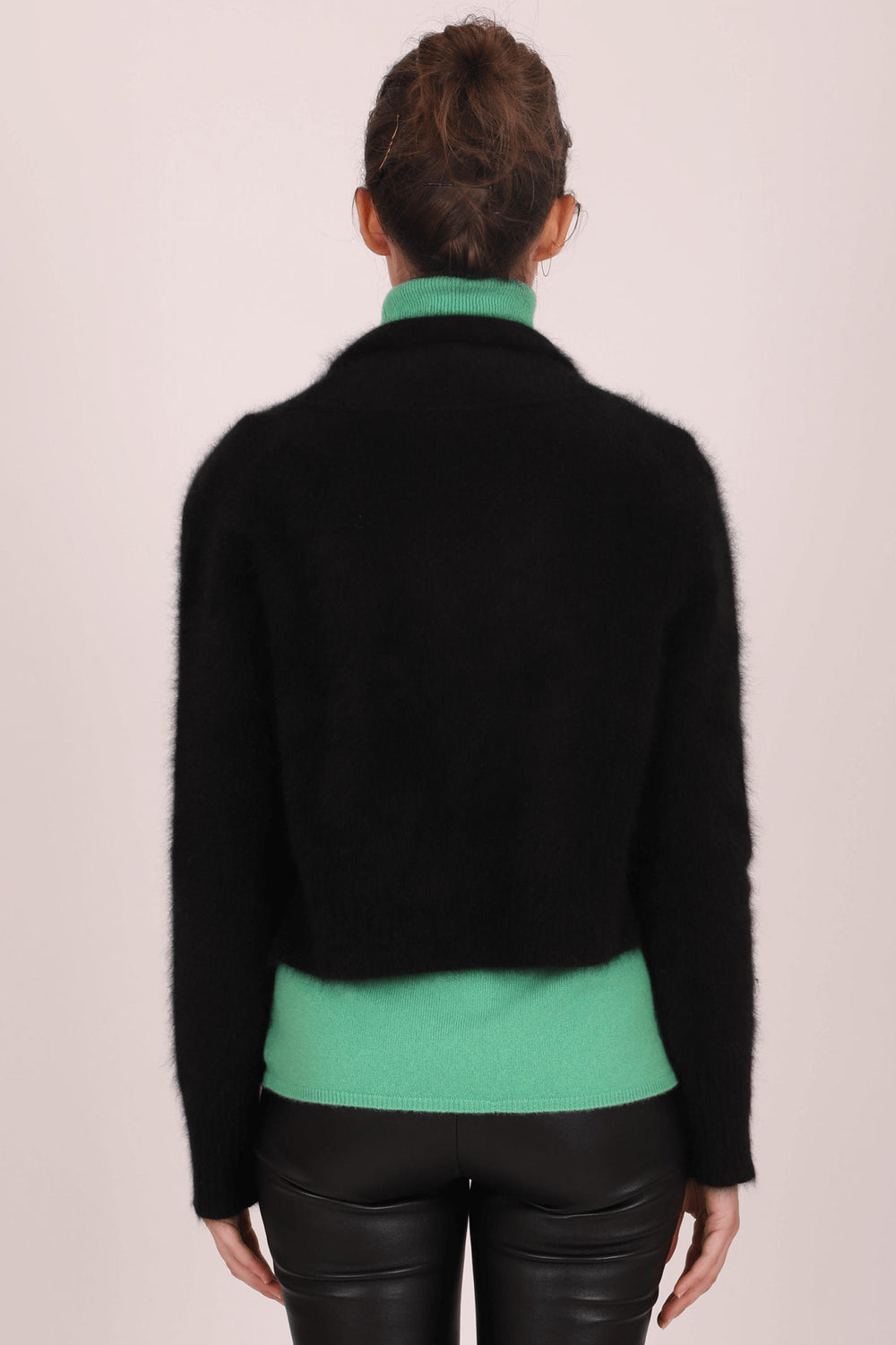 Estheme Cachemire JF6042R Black Cropped Cardigan - Shirley Allum Boutique