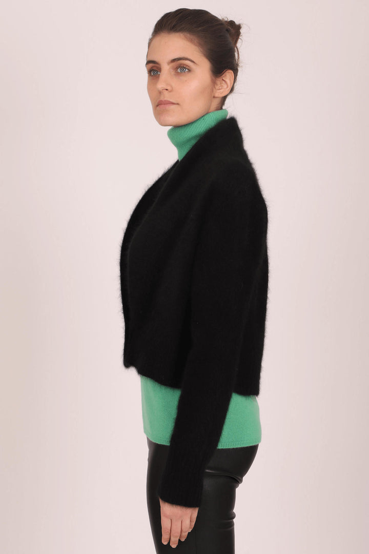 Estheme Cachemire JF6042R Black Cropped Cardigan - Shirley Allum Boutique