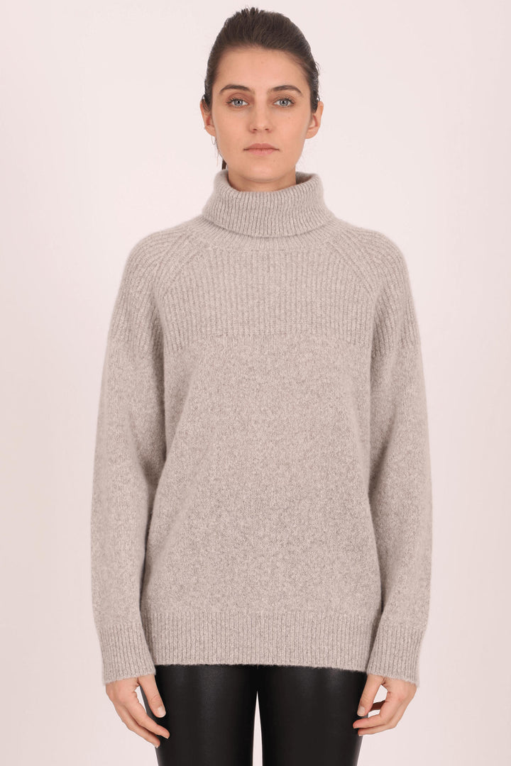 Estheme Cachemire WES2315H Hazel Brown Roll Neck Jumper - Shirley Allum Boutique