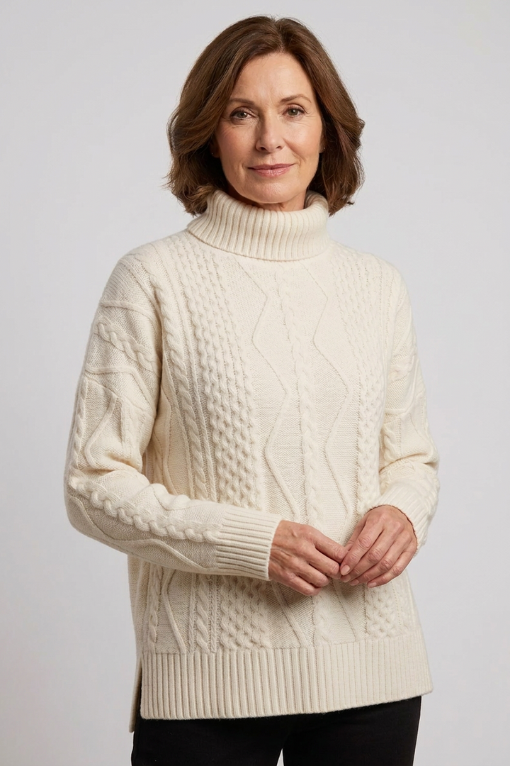 Estheme Cashmere 23BBSW24 19016 Crème Rolled Twists Jumper