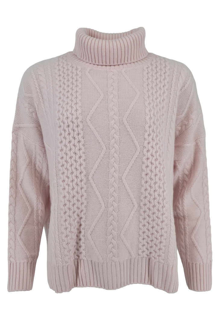 Estheme Cashmere 23BBSW24 19016 Pink Rolled Twists Jumper