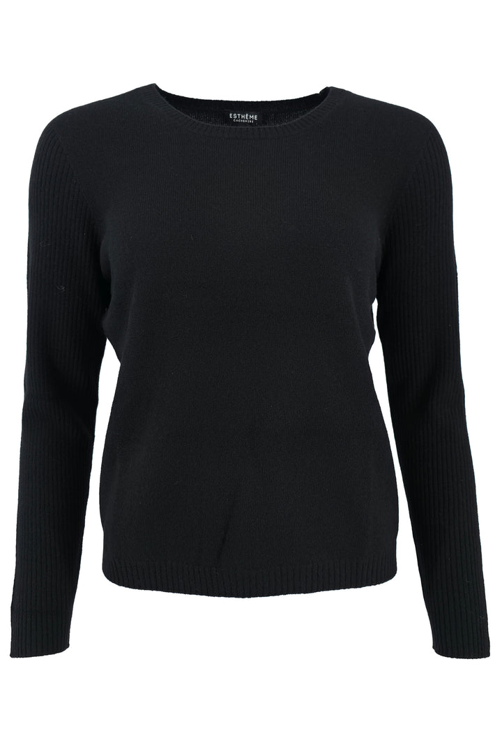 Estheme Cashmere HJQ272C 6148 Black Ribbed Jumper
