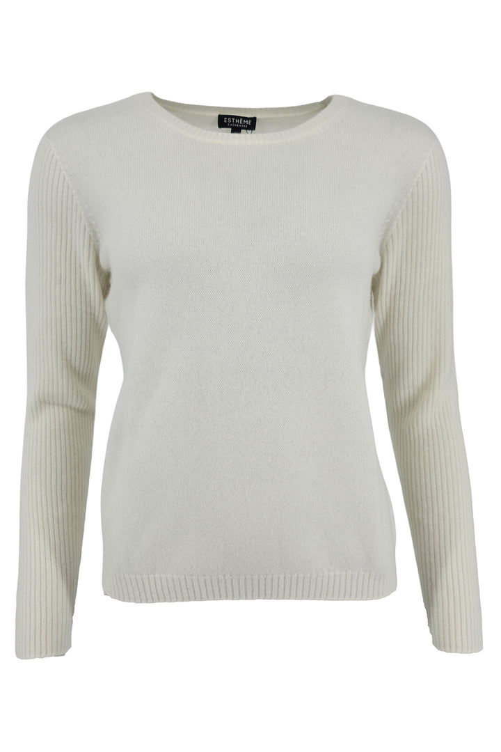 Estheme Cashmere HJQ272C 8322 Creme Ribbed Jumper