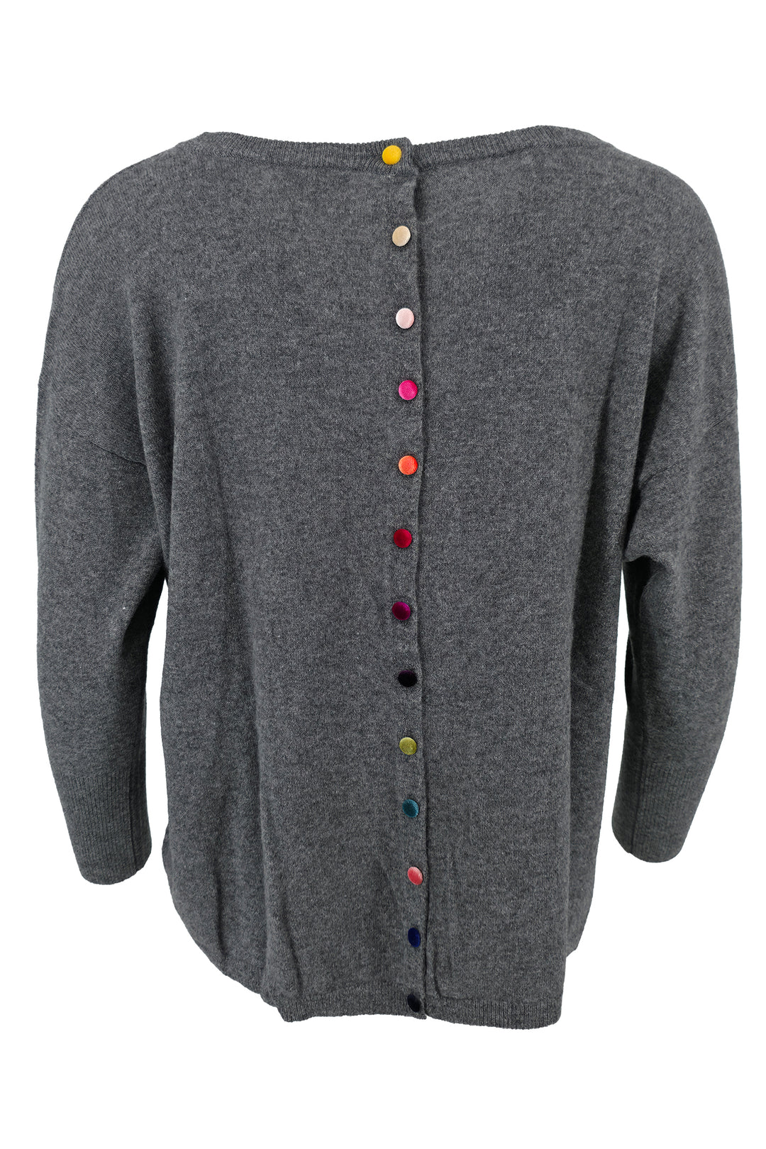 Estheme Cashmere WES1339H 71322 Tin Grey Button Back Jumper