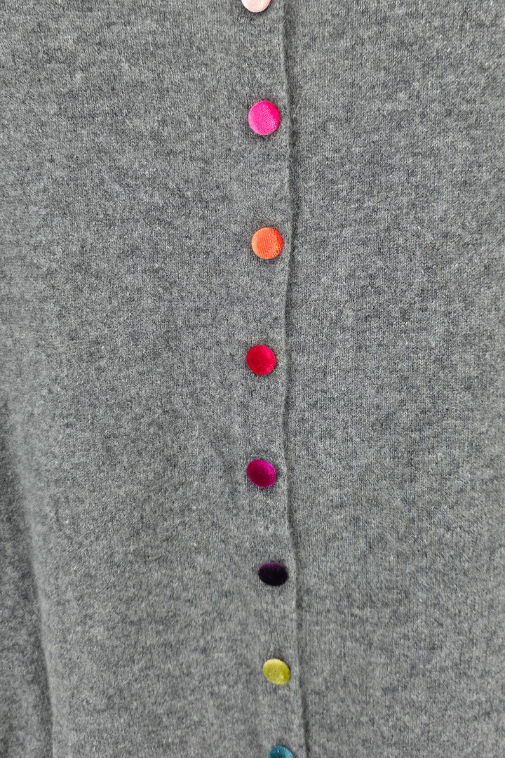 Estheme Cashmere WES1339H 71322 Tin Grey Button Back Jumper