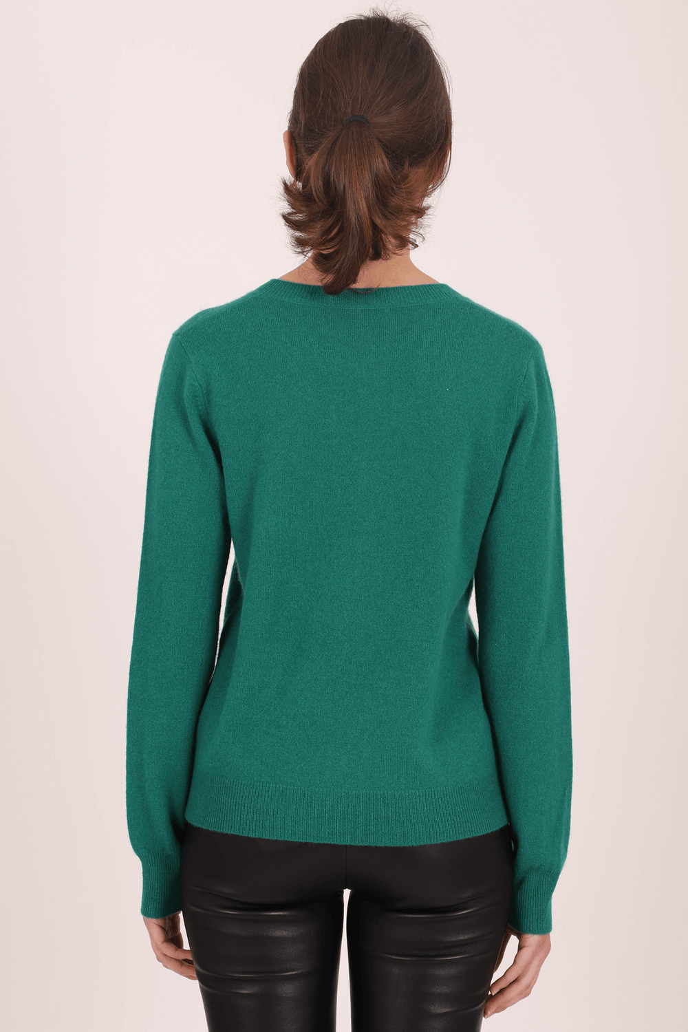 Estheme Cashmere WES2114H Green Multicolour Button Cashmere Cardigan - Shirley Allum Boutique