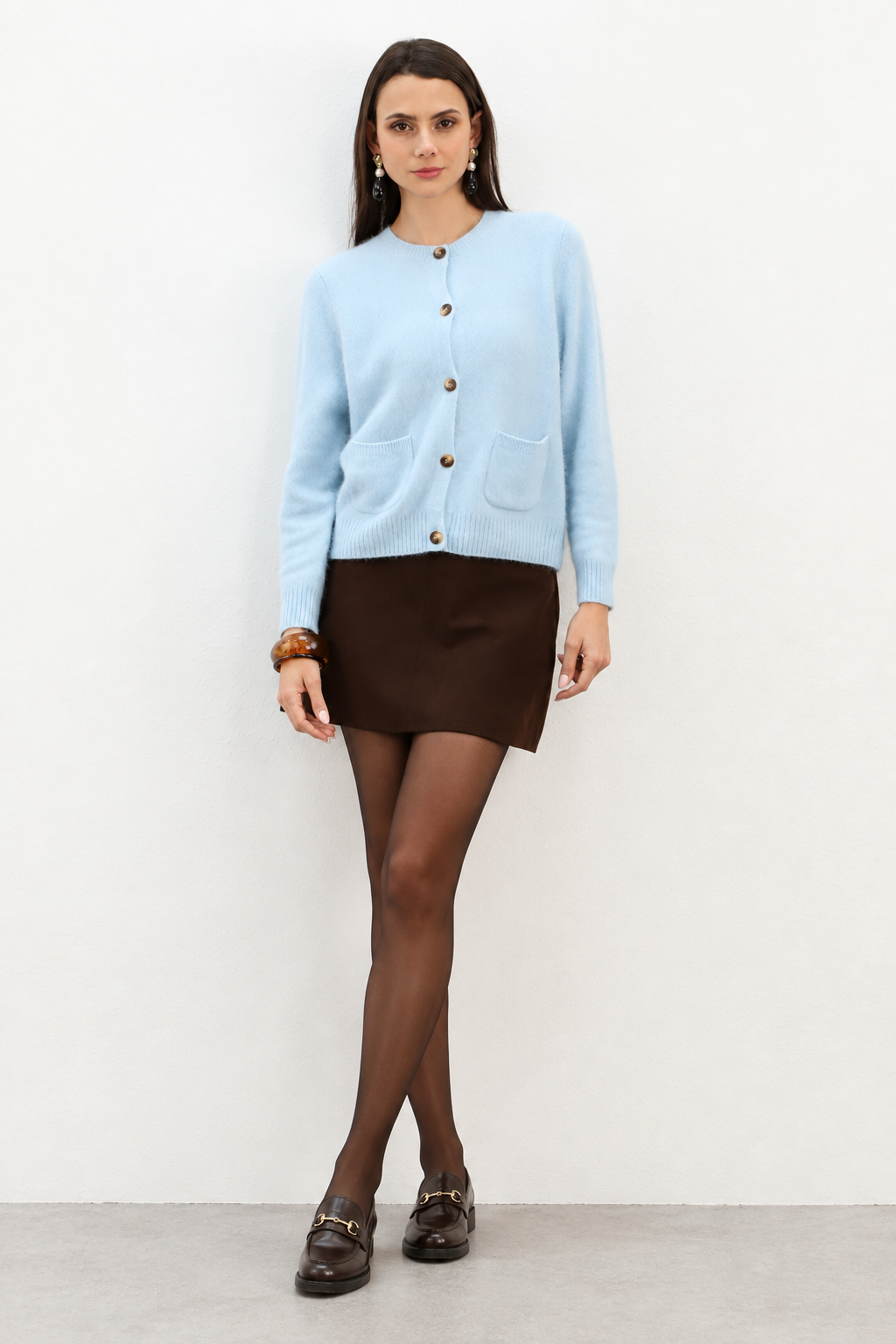 Estheme Maya Blue Cardigan With 2 Pockets WES26A79