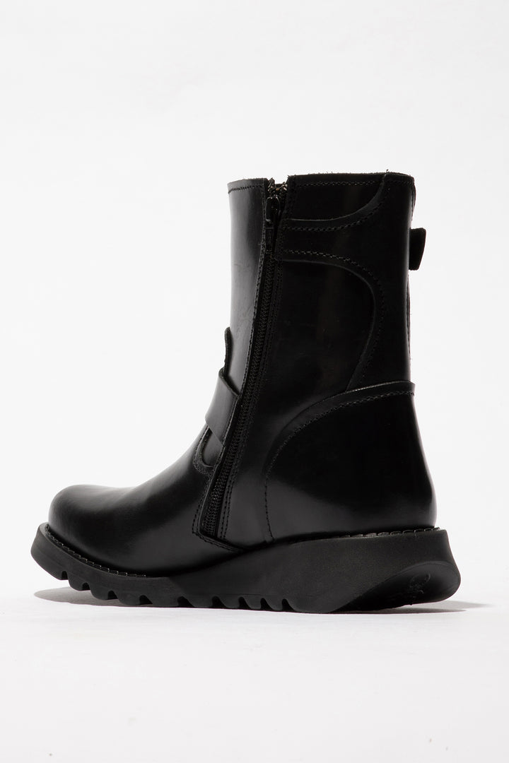 Black boot on a white background