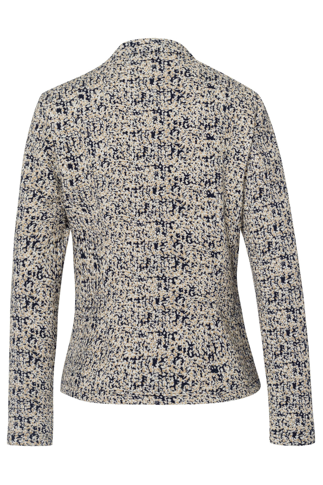 Frank Walder 108303 087 Navy Patterned Zip Front Jacket - Shirley Allum Boutique