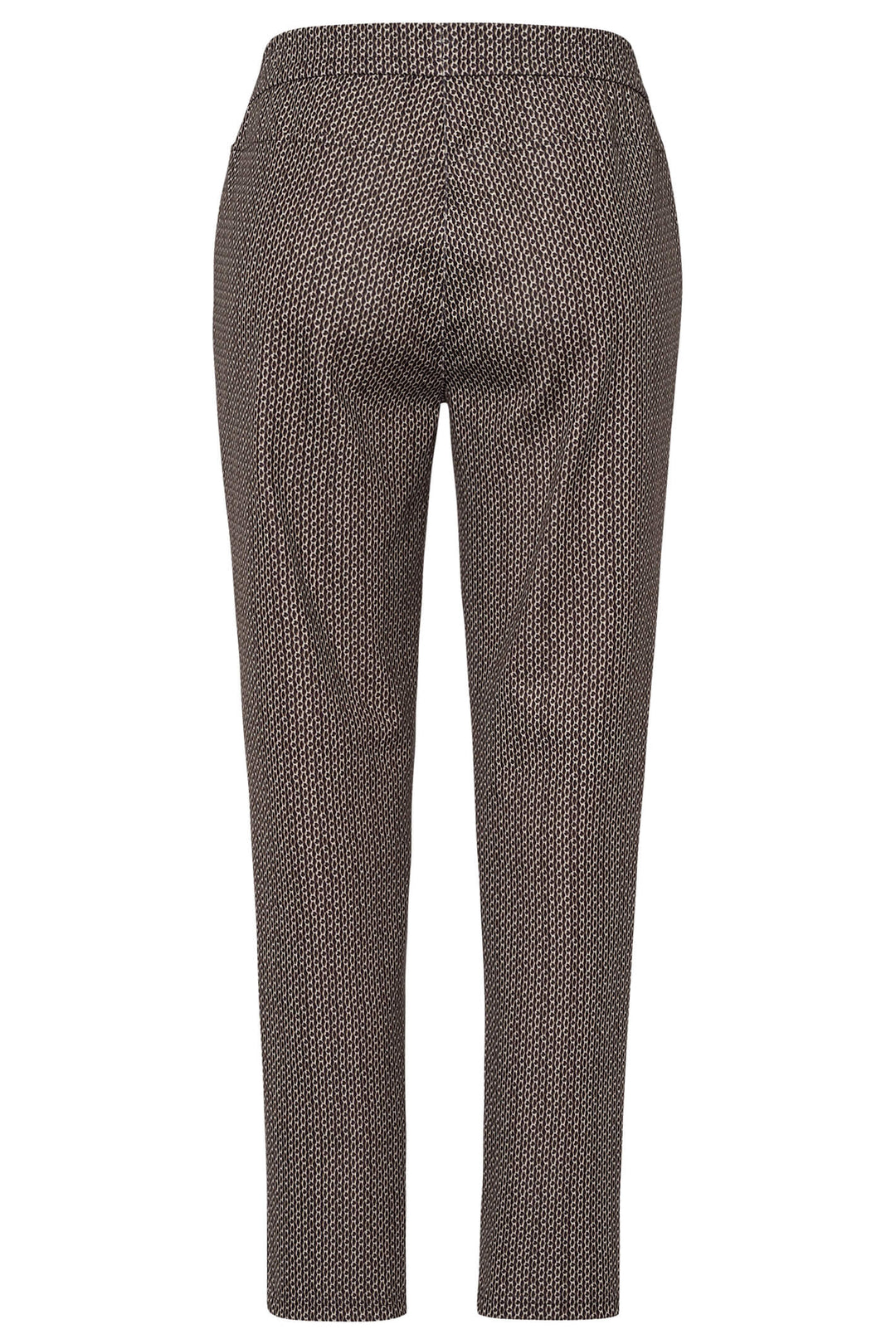 Frank Walder 209604 543 087 Brown Chain Link Print Pull-On Trousers - Shirley Allum Boutique