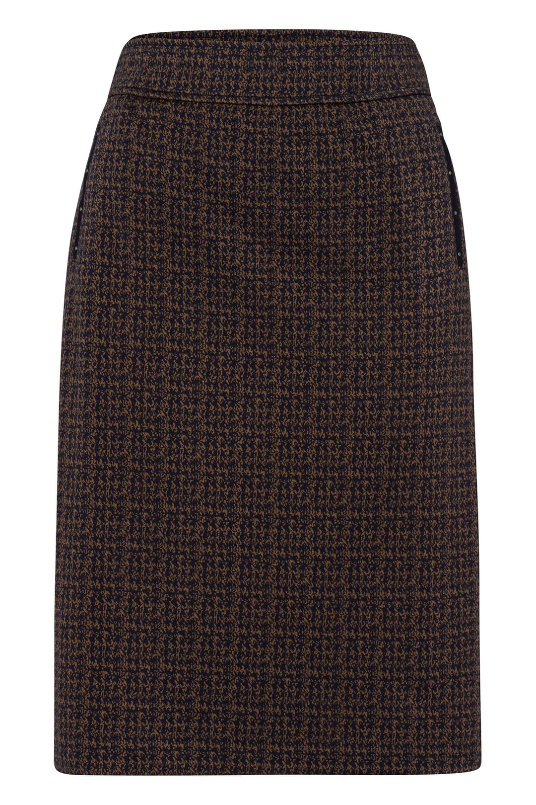 Frank Walder 309201 022 087 Brown Dog Tooth Skirt - Shirley Allum Boutique