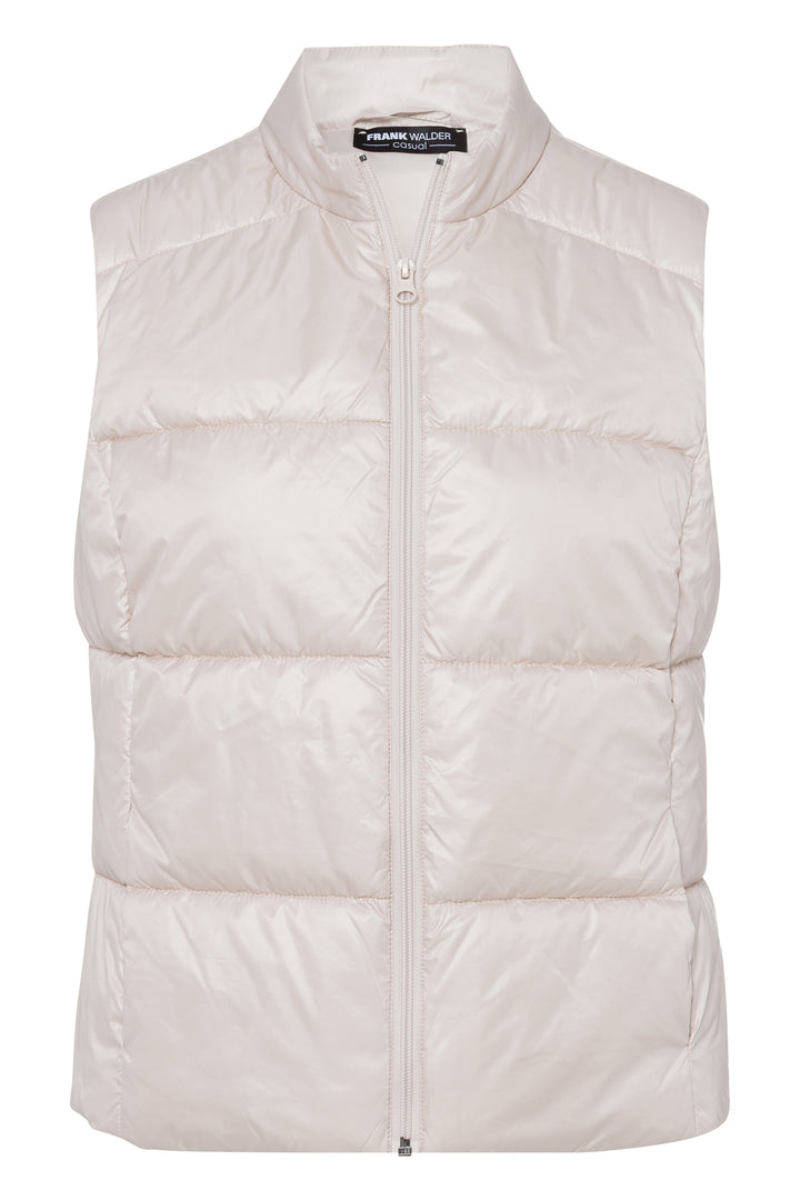 White puffer vest on a white background