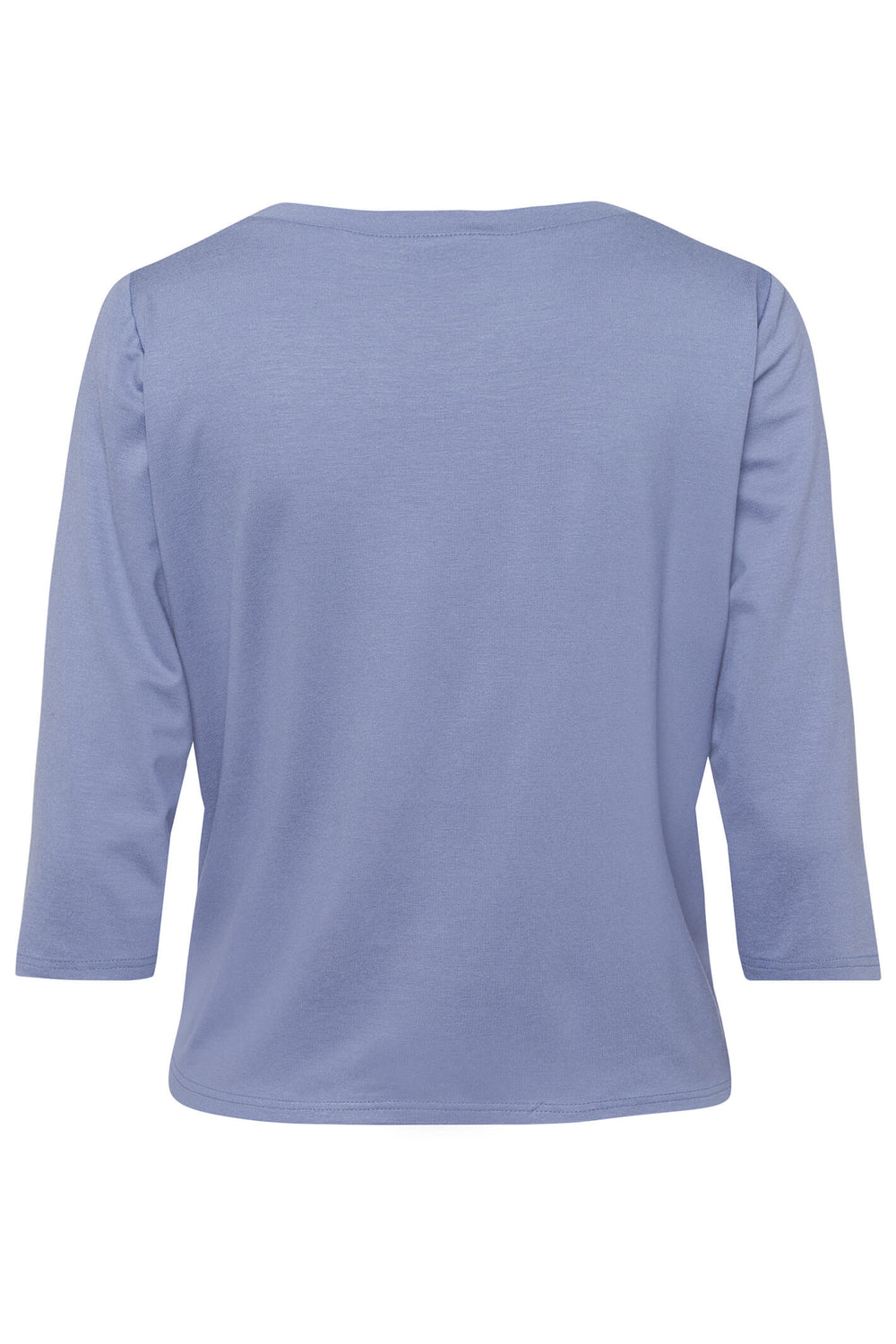 Frank Walder 622401 000 535 Dusty Blue Ruched Neck Top - Shirley Allum Boutique