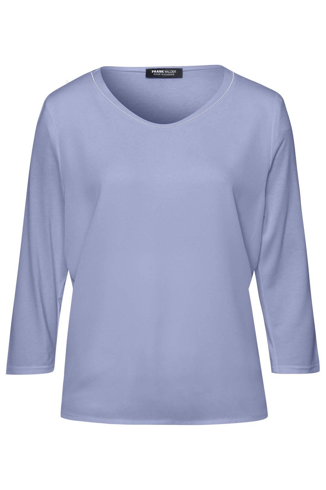 Frank Walder 622420 000 535 Dusty Blue Three Quarter Sleeve Top - Shirley Allum Boutique