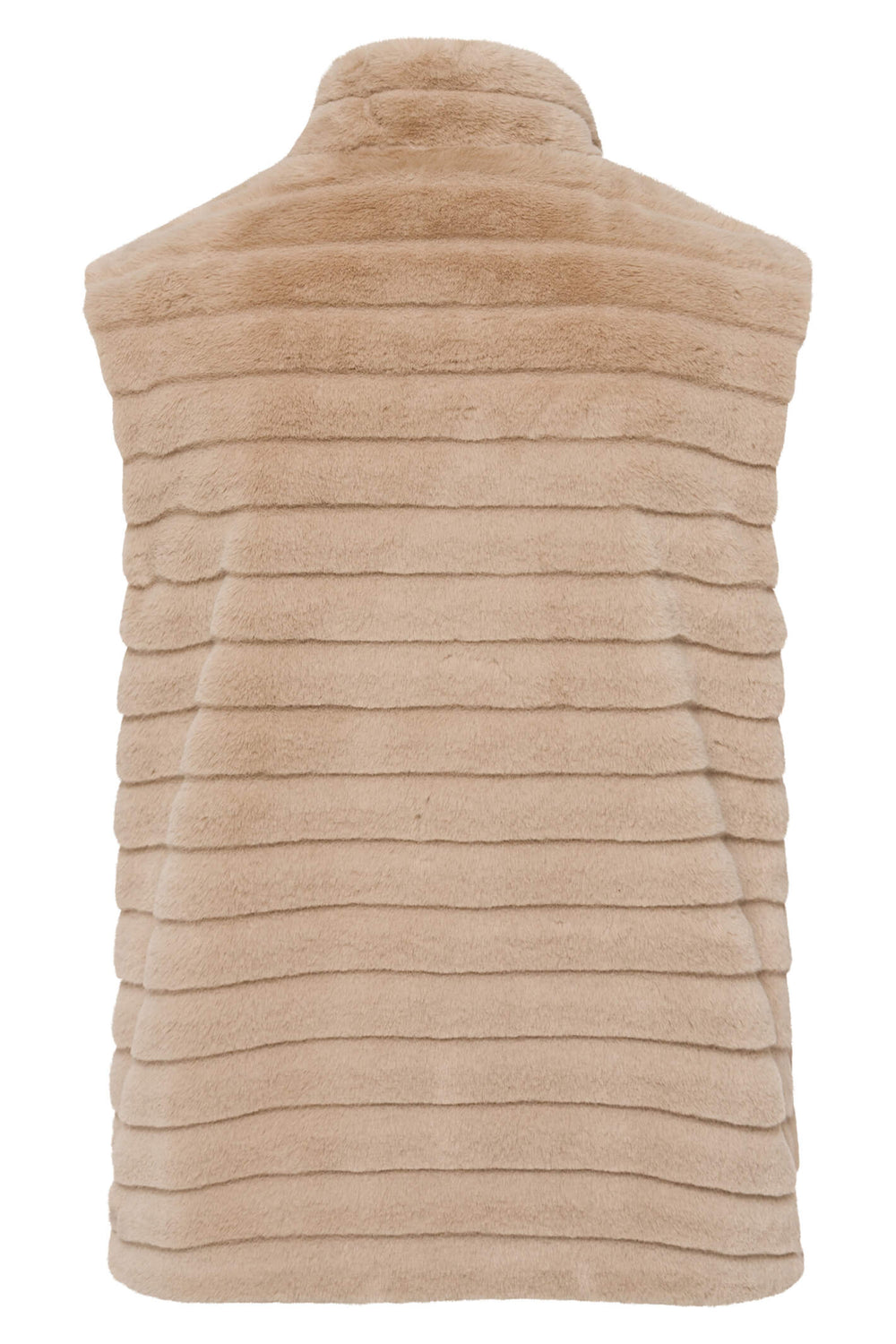 Frank Walder 622855 000 890 Champagne Faux Fur Ribbed Gilet - Shirley Allum Boutique