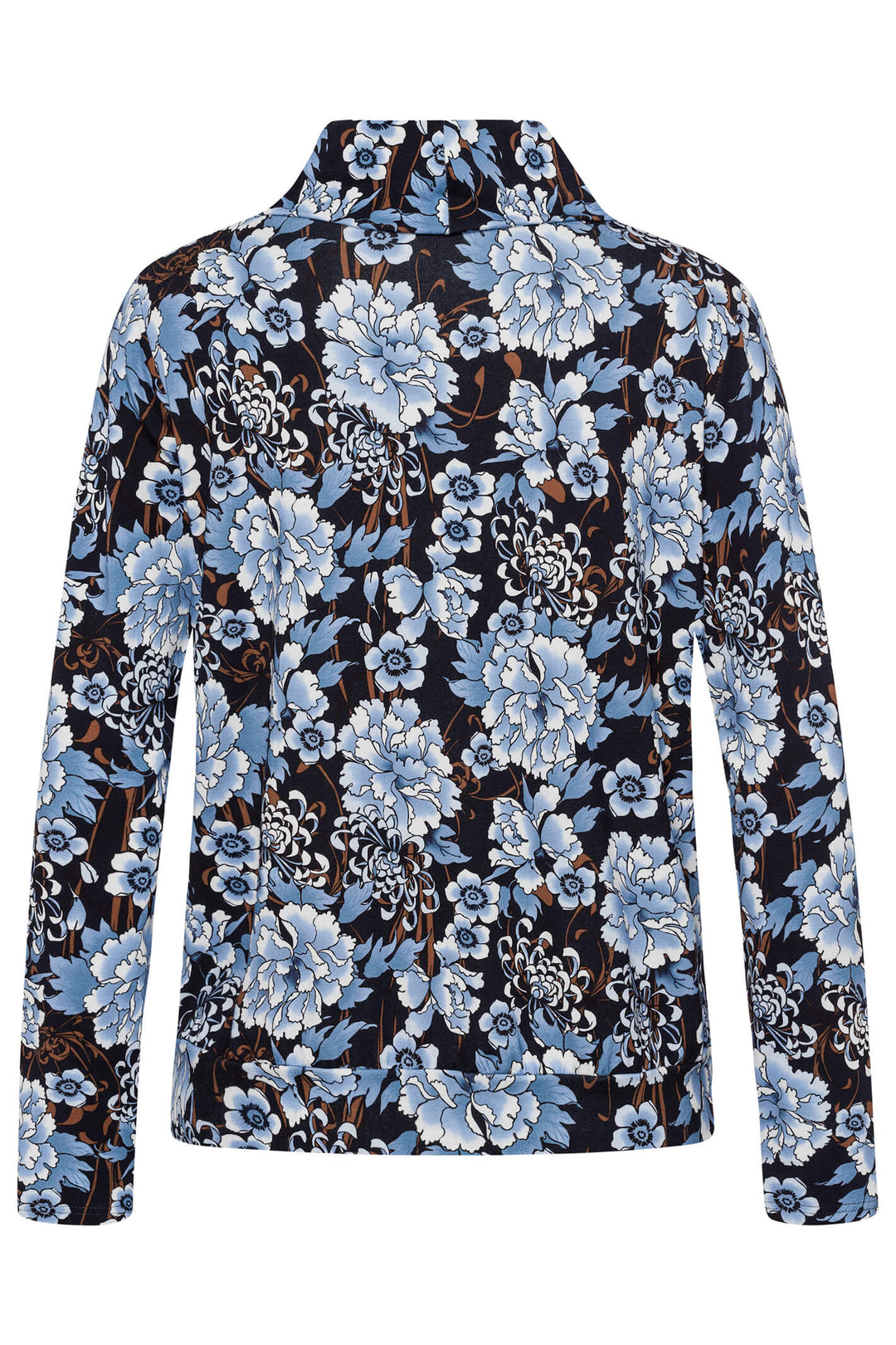 Frank Walder 723407 608 052 Blue Floral Print Cowl Neck Top - Shirley Allum Boutique