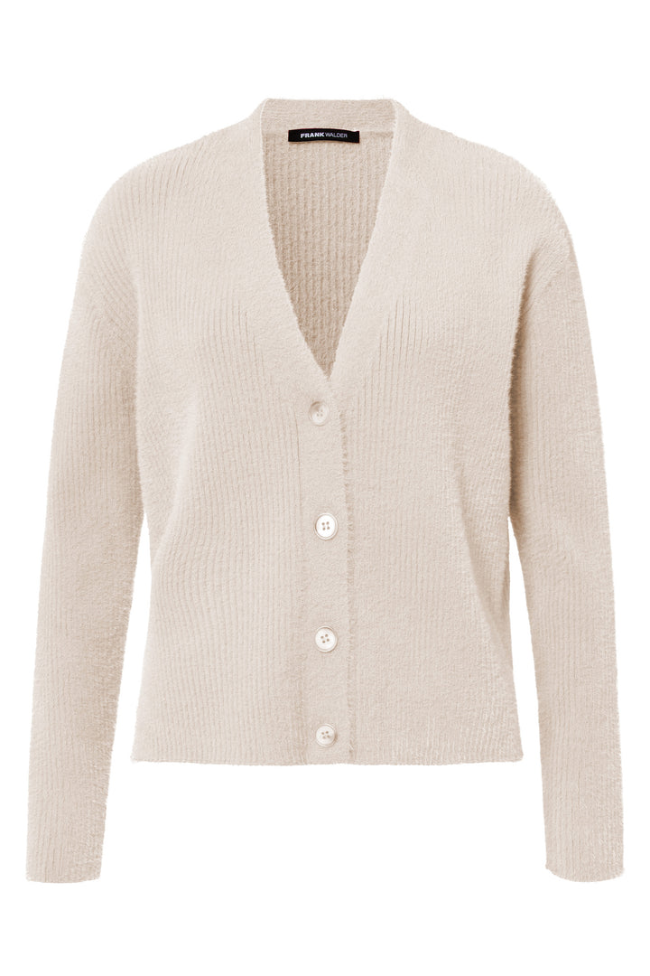 Frank Walder 725074 000 907 Cashew Cream Ribbed Cardigan