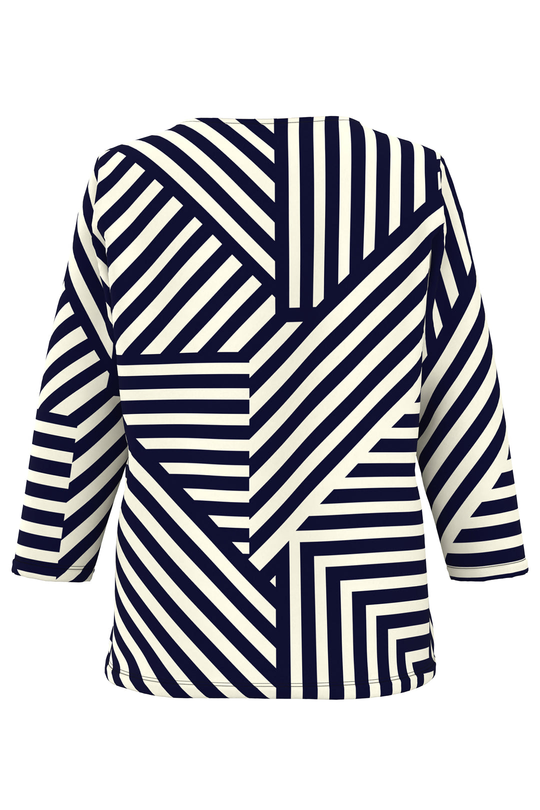 Frank Walder 725.406 Navy Geometric Print 3/4 Sleeve Top 539 059