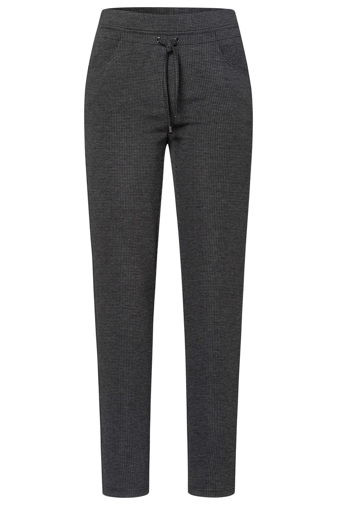 Frank Walder Brenda 308602 009 098 Grey Check Pull-On Trousers - Shirley Allum Boutique