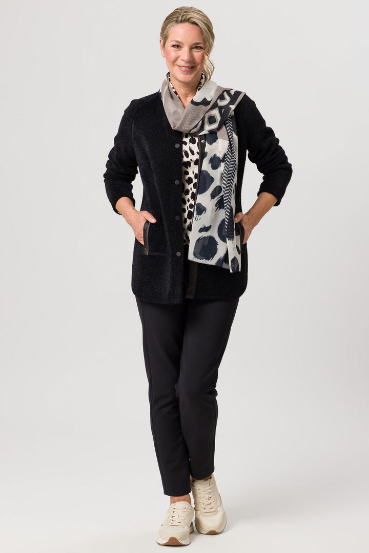 Frank Walder Cardigan Black 309002 000-999 - Shirley Allum Boutique