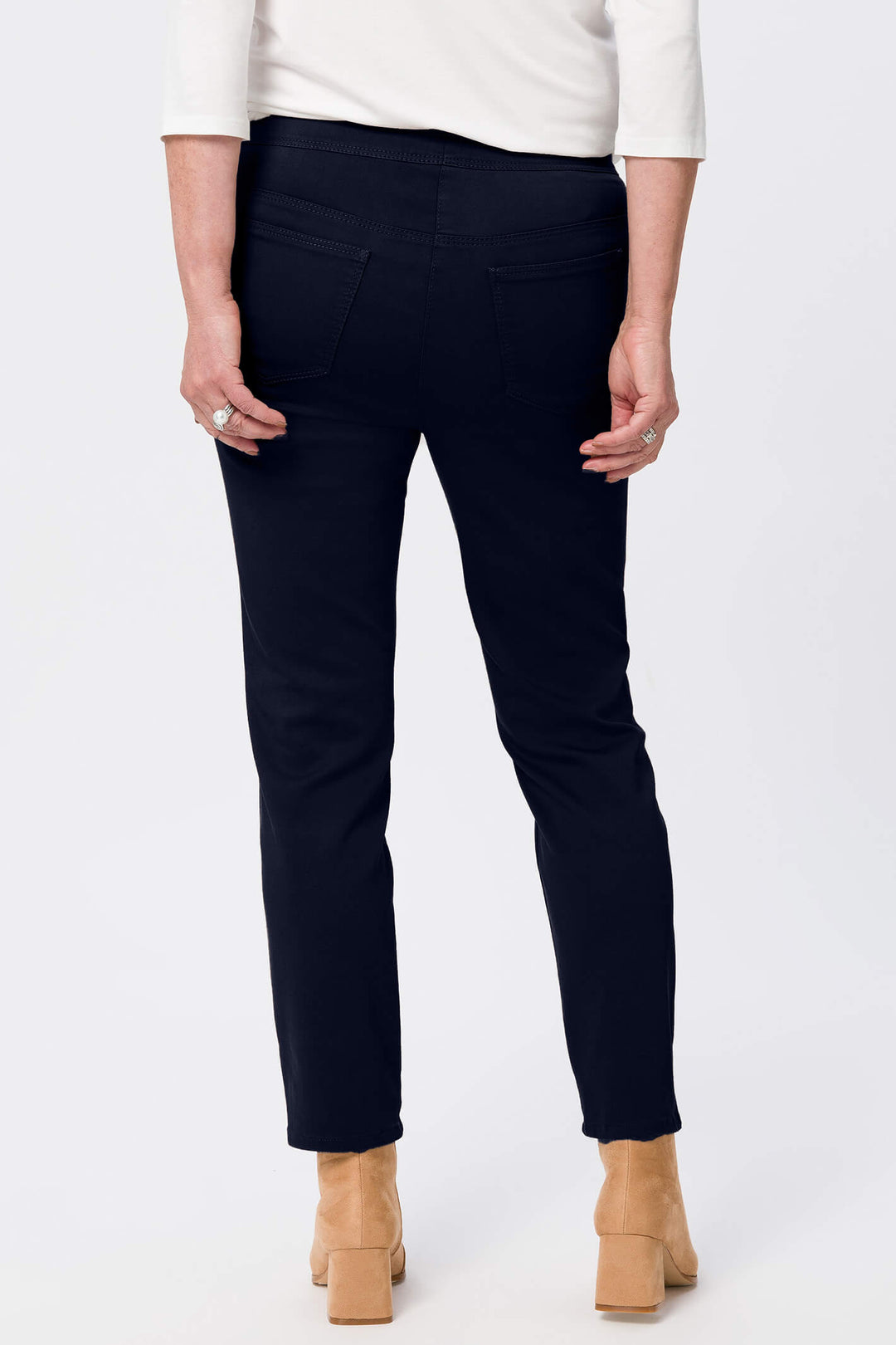 Frank Walder Mia 621601 598 Navy Pull-On Trousers - Shirley Allum Boutique