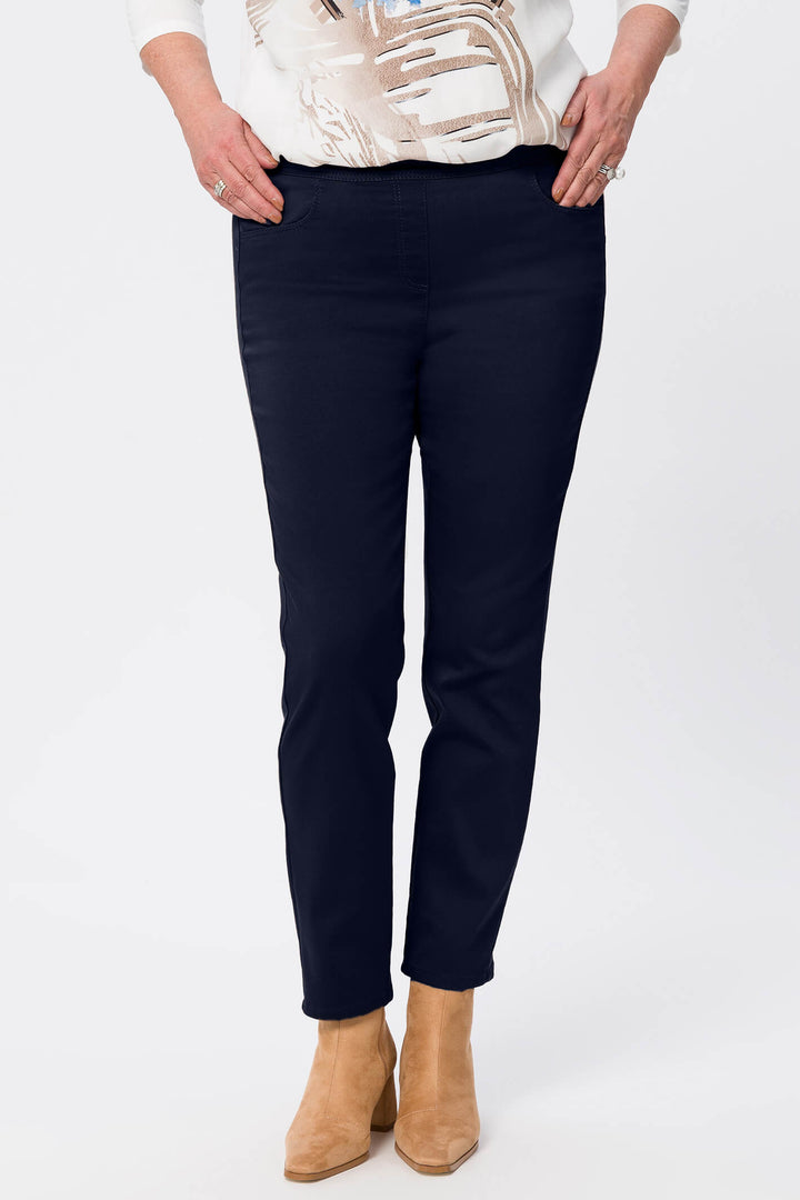 Frank Walder Mia 621601 598 Navy Pull-On Trousers - Shirley Allum Boutique