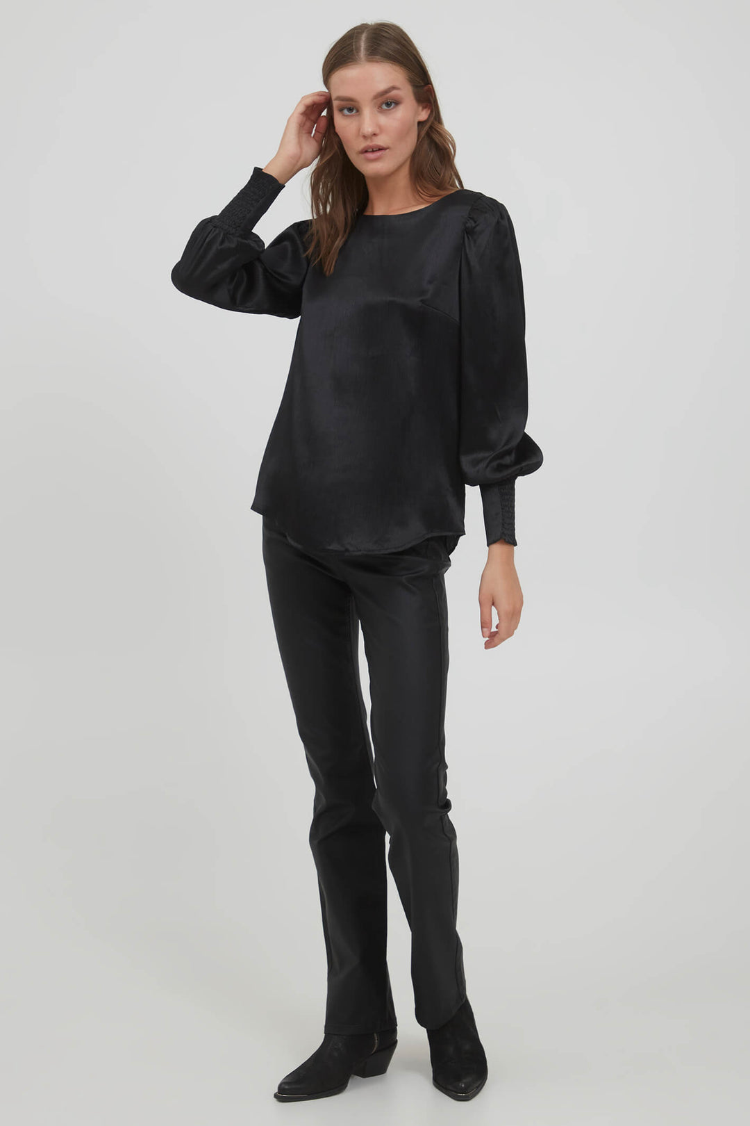 Fransa 20610040 FRDAJASHINY Black Blouse - Shirley Allum Boutique