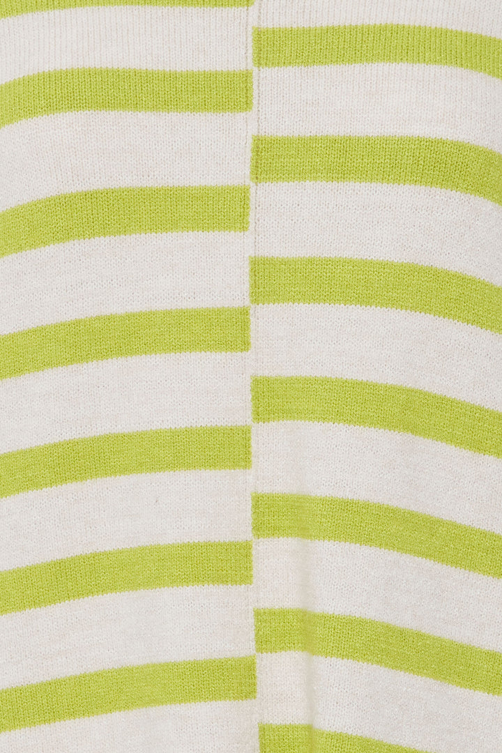 Fransa 20612456 Dark Citron Mix Striped Round Neck Jumper - Shirley Allum Boutique