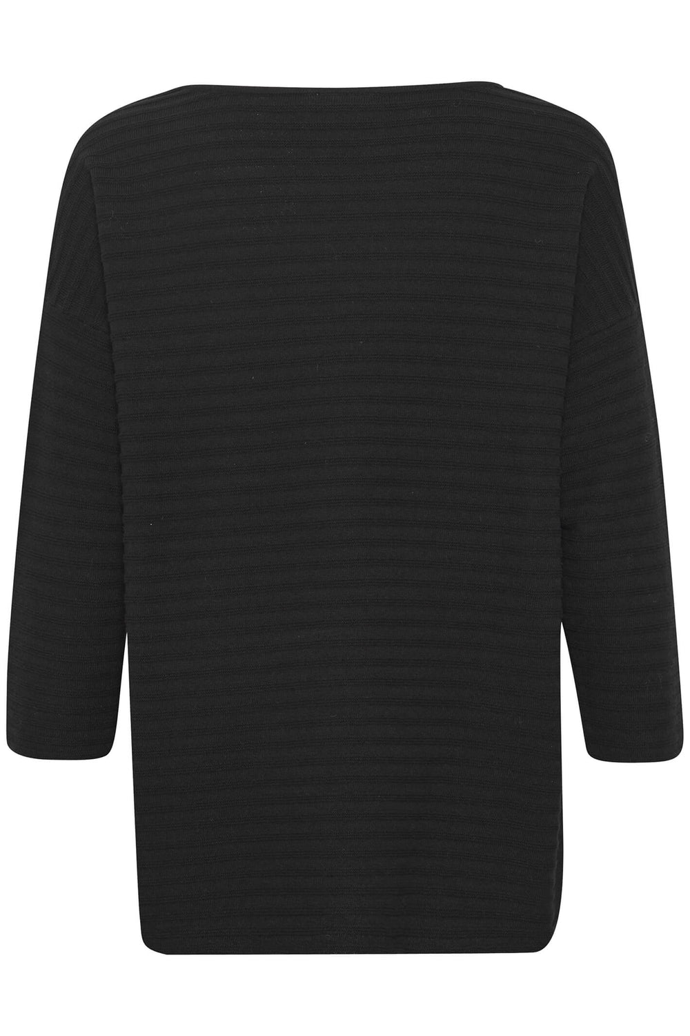 Fransa 20612939 FRSinne Black Boat Neck Ribbed Jumper - Shirley Allum Boutique