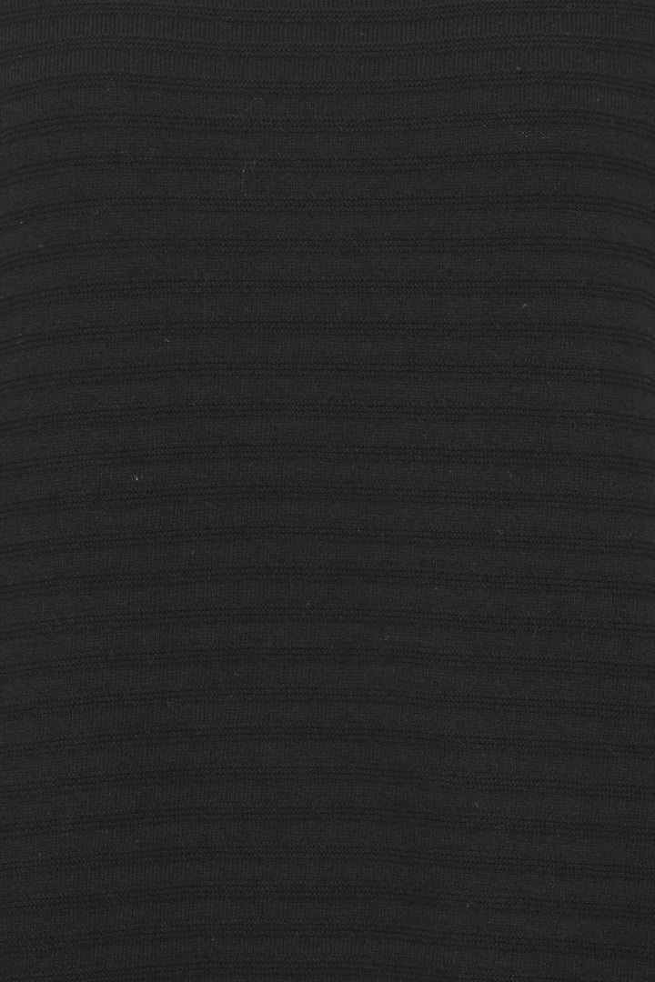 Fransa 20612939 FRSinne Black Boat Neck Ribbed Jumper - Shirley Allum Boutique