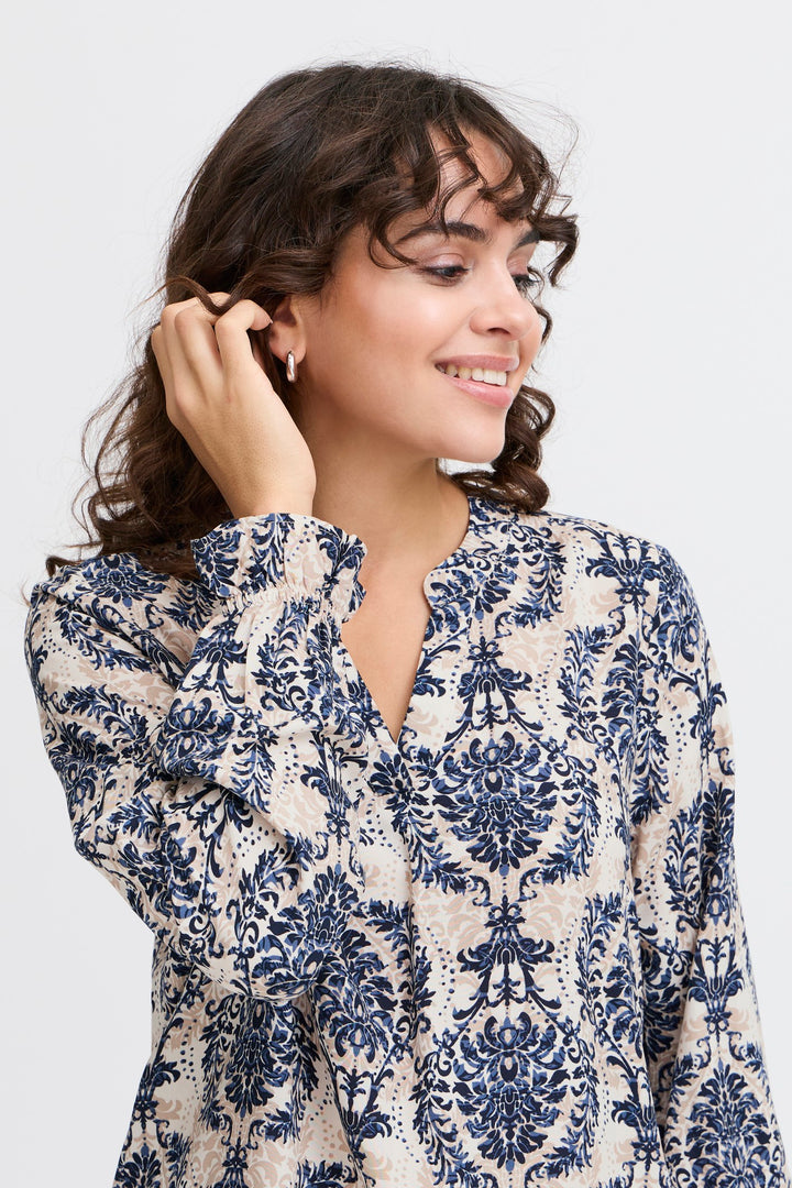 Fransa Blouse FRflowy 3 Moonbeam 20614106 204124 - Shirley Allum Boutique