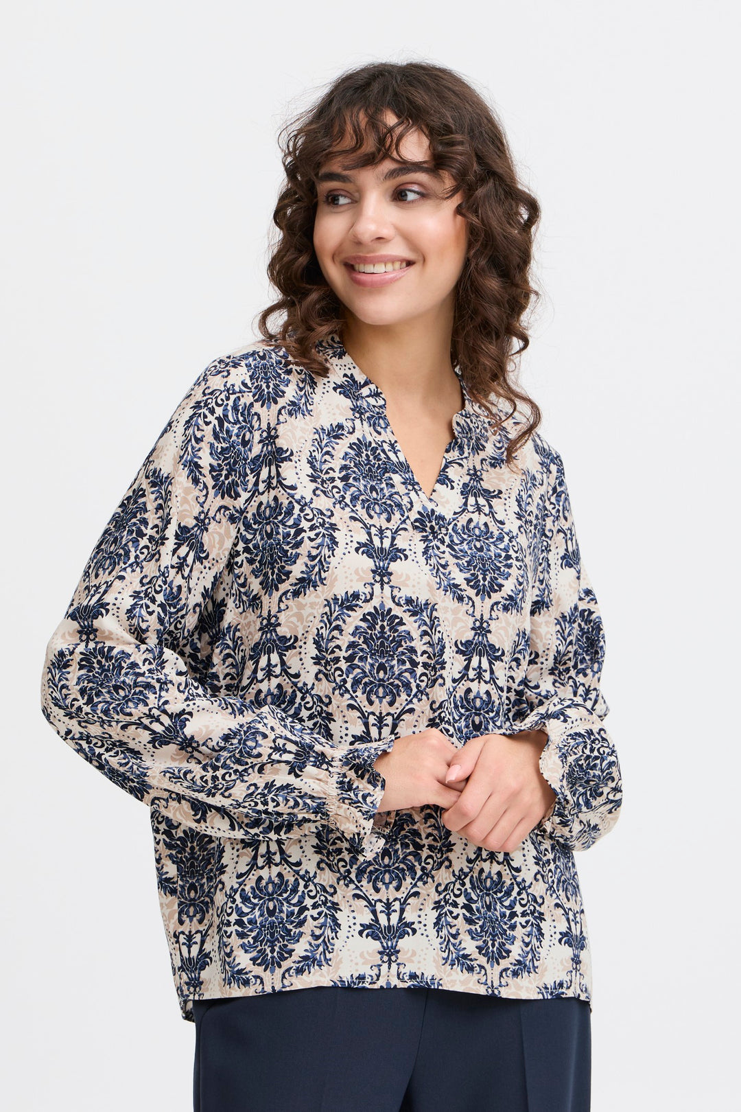 Fransa Blouse FRflowy 3 Moonbeam 20614106 204124 - Shirley Allum Boutique