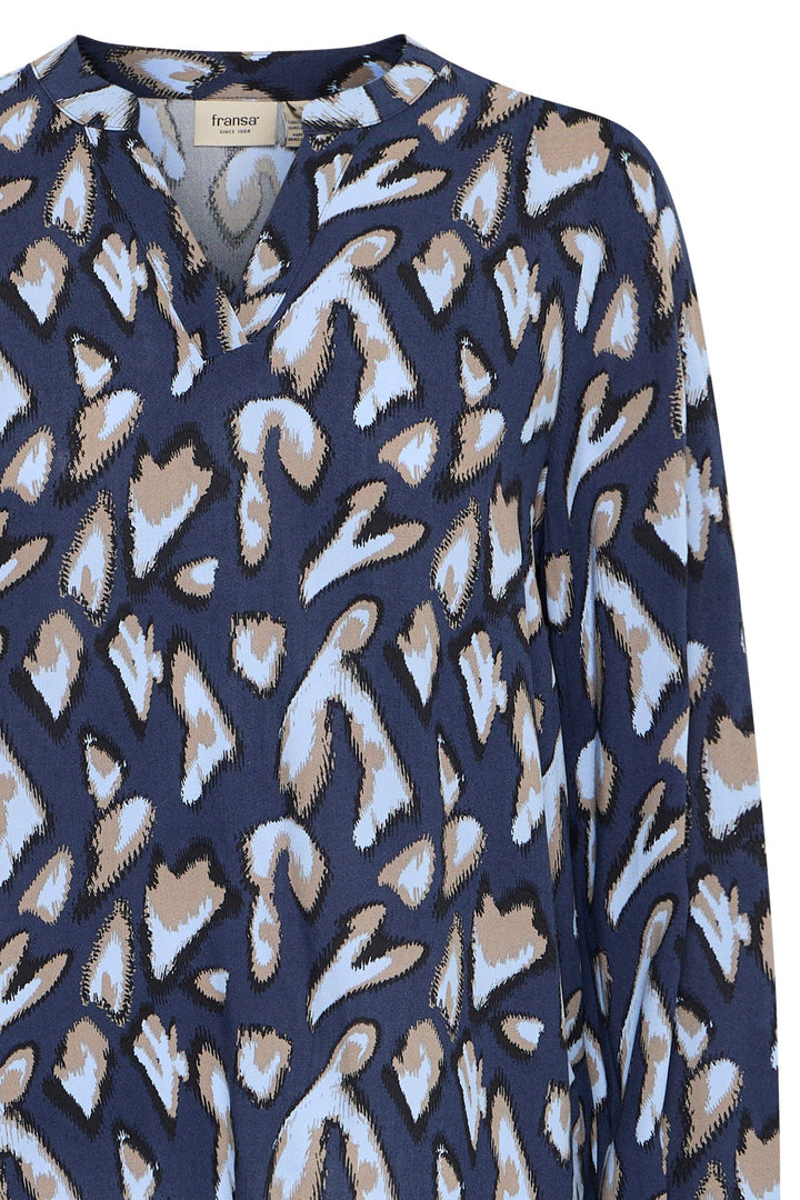 Fransa Blouse FRflowy 3 Navy Blazer 20614106 204193 - Shirley Allum Boutique