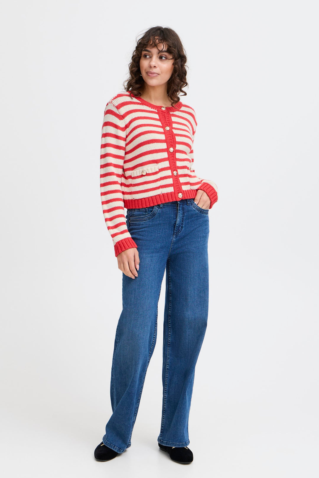 Fransa Cardigan FRbelinda 1 Poinsettia Mix 20615113 201203 - Shirley Allum Boutique