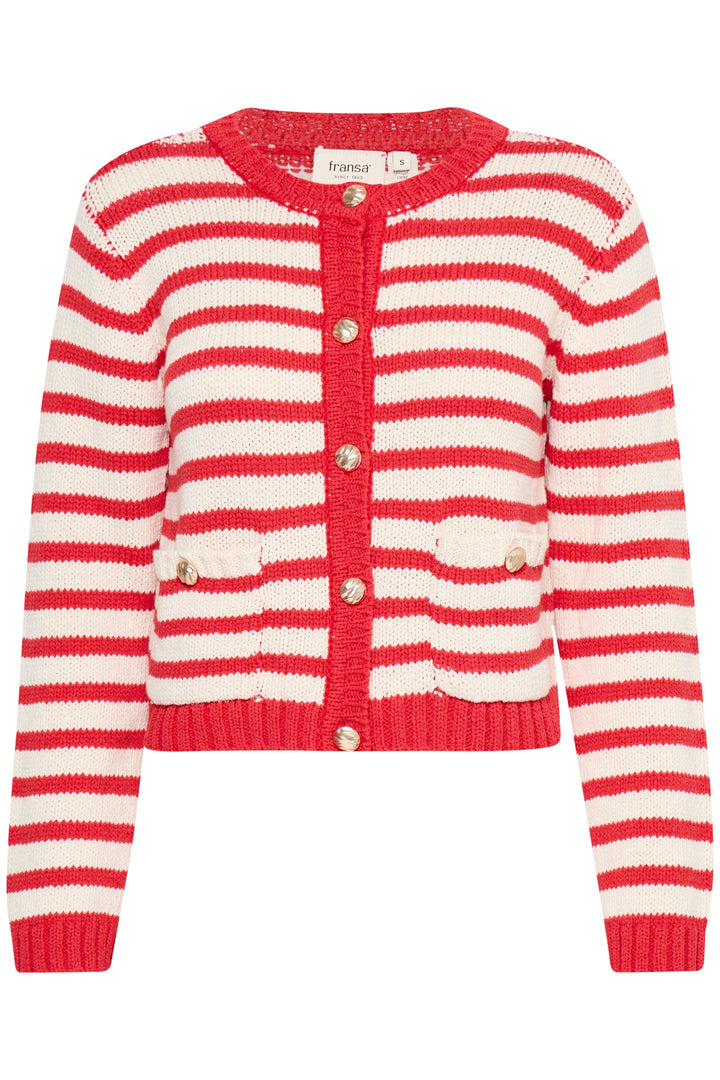 Fransa Cardigan FRbelinda 1 Poinsettia Mix 20615113 201203 - Shirley Allum Boutique