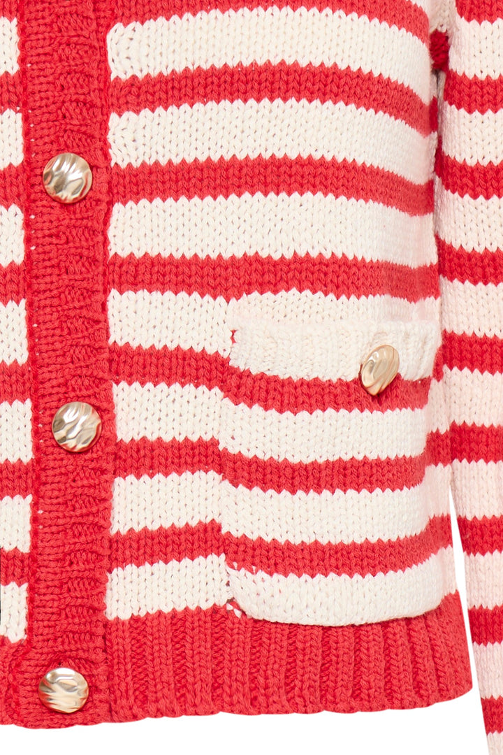 Fransa Cardigan FRbelinda 1 Poinsettia Mix 20615113 201203 - Shirley Allum Boutique