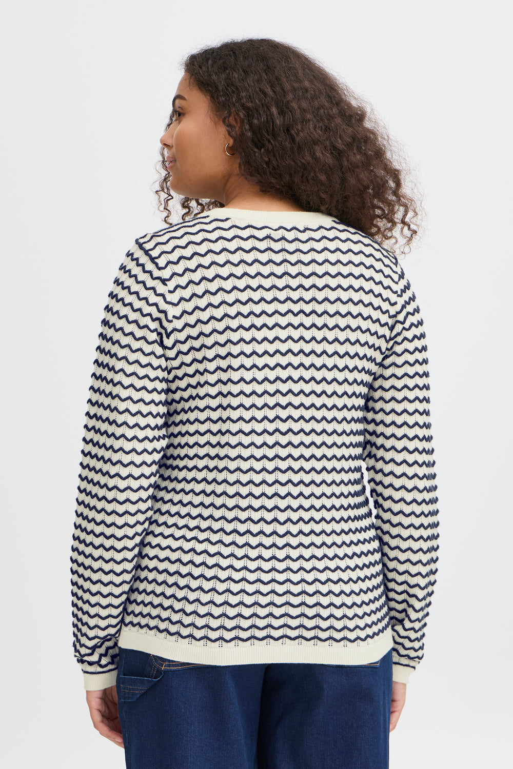 Fransa Cardigan FRluma 1 Navy Blazer Mix 20615583 200119 - Shirley Allum Boutique