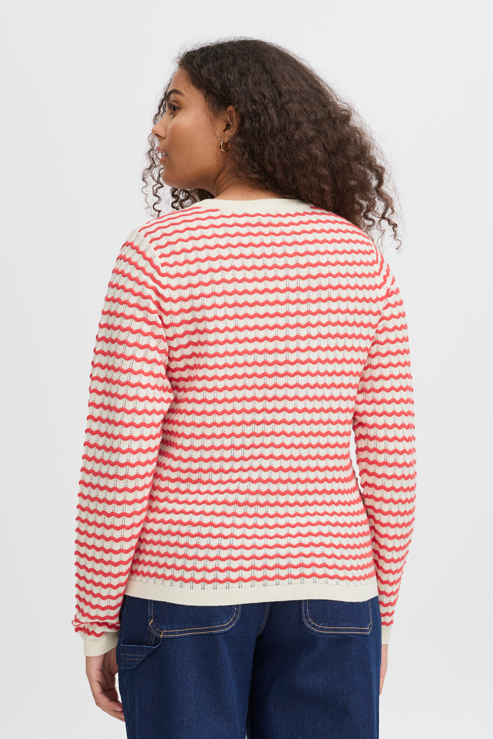 Fransa Cardigan FRluma 1 Red Poinsettia Mix 20615583 201203 - Shirley Allum Boutique