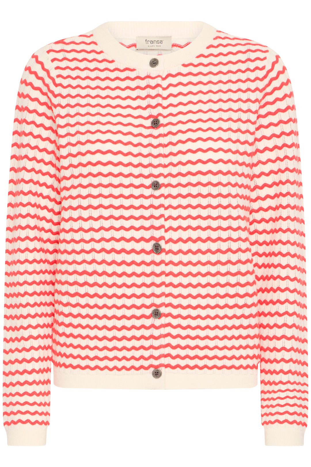 Fransa Cardigan FRluma 1 Red Poinsettia Mix 20615583 201203 - Shirley Allum Boutique