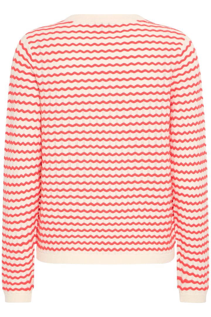 Fransa Cardigan FRluma 1 Red Poinsettia Mix 20615583 201203 - Shirley Allum Boutique