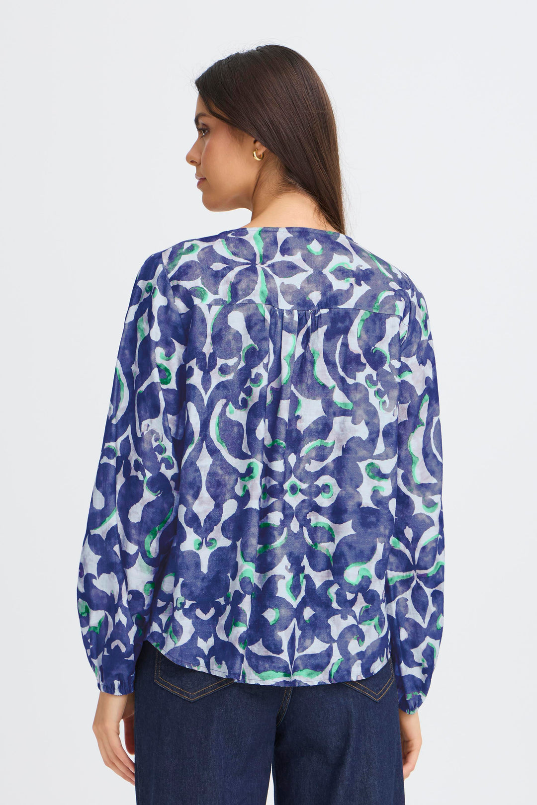 Fransa FRARIANA 20617394 900005107 Navy Boho Bloom Top