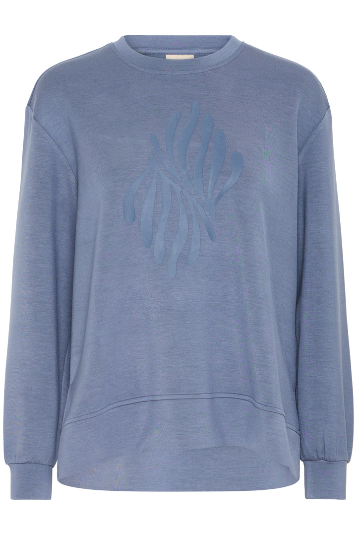 Fransa FRAurora Bering Sea Blue Motif Sweatshirt 20615944 184028