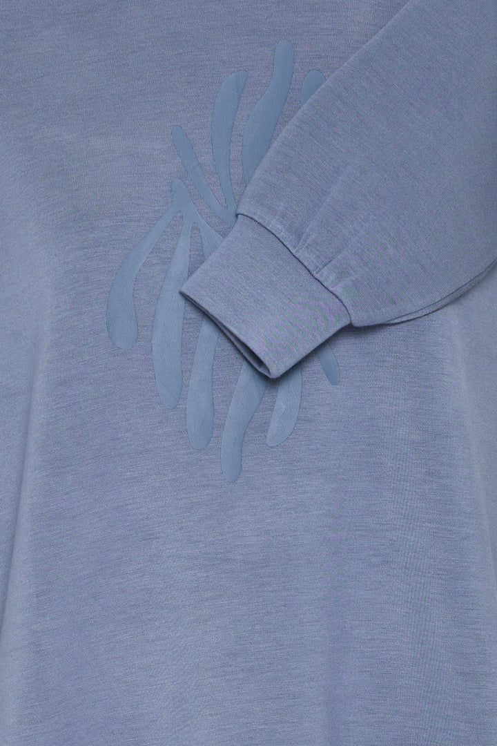 Fransa FRAurora Bering Sea Blue Motif Sweatshirt 20615944 184028