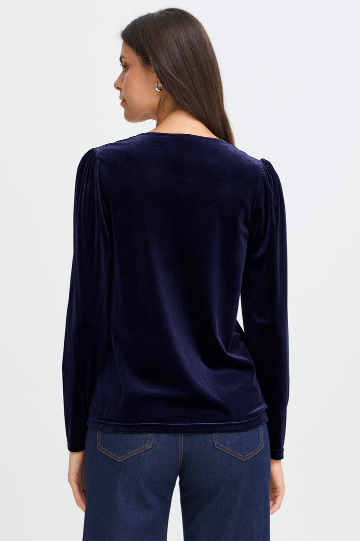 Fransa FRCassandra 20617222 193924 BL 2 Night Sky Navy Velvet Top